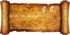 Glück Oszkár névjegykártya